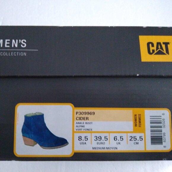 Caterpillar CAT Cider Blue Suede Ankle Boots Booties Water Resistant Wom… - Picture 9 of 9